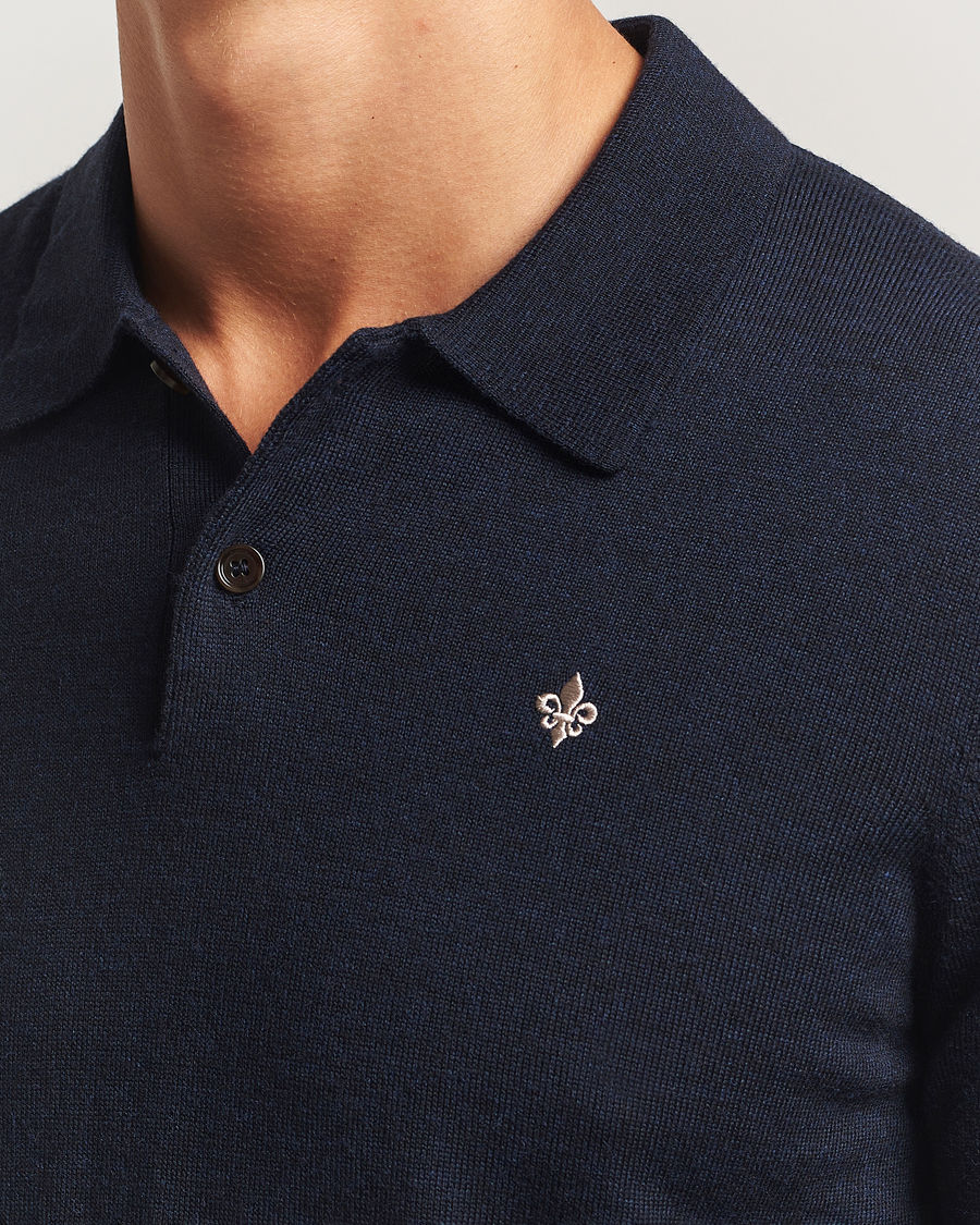 Men | Sweaters & Knitwear | Morris | Merino Polo Knit Navy