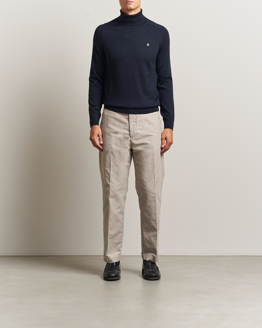 Men | Sweaters & Knitwear | Morris | Merino Roller Neck Navy