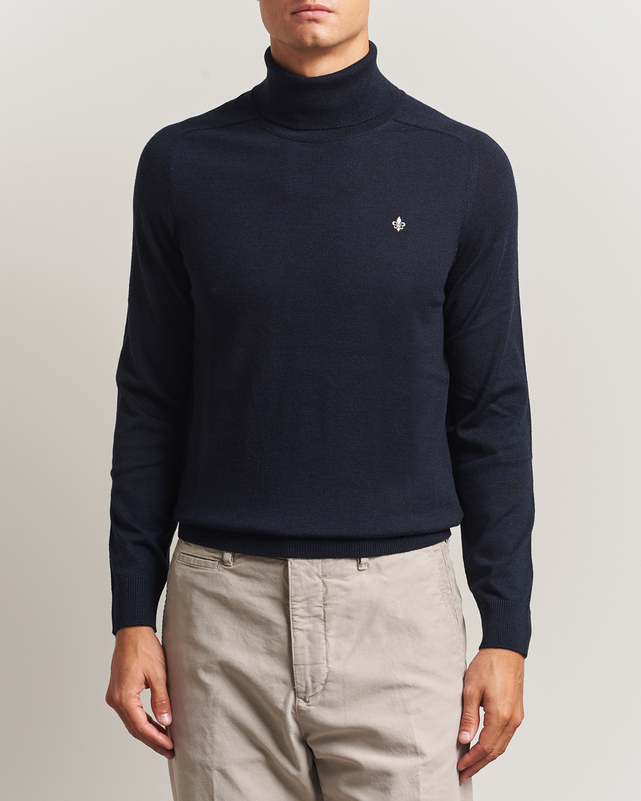 Men | Sweaters & Knitwear | Morris | Merino Roller Neck Navy