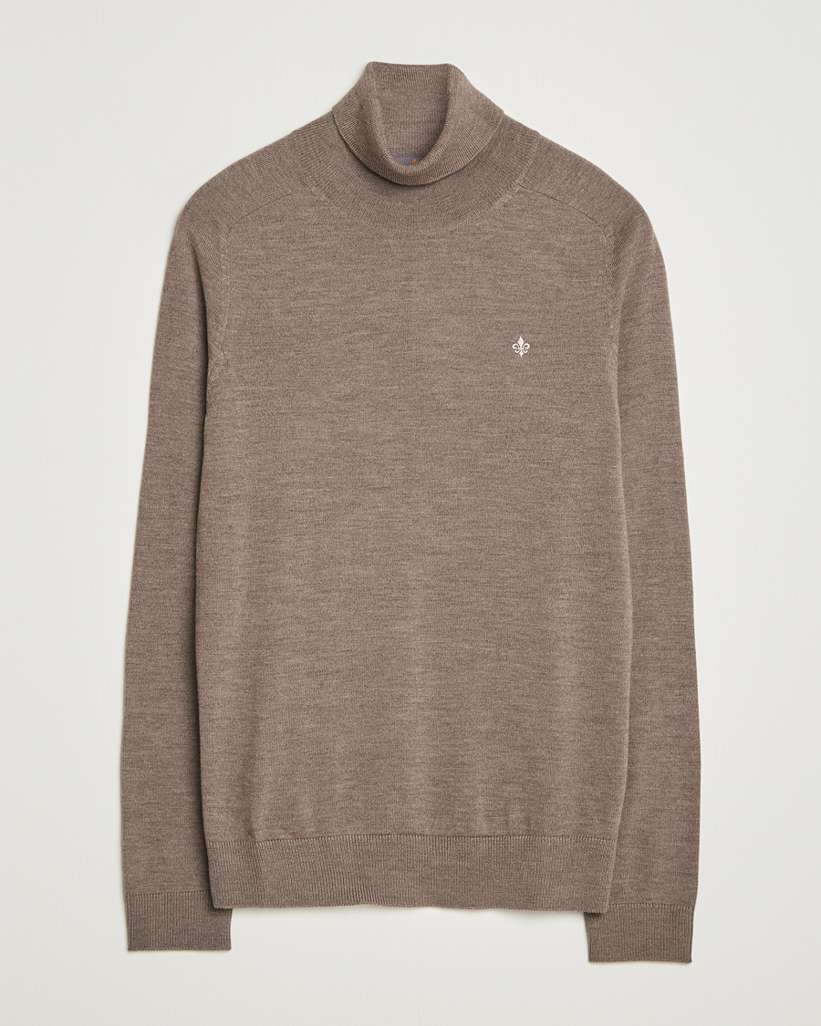 Men | Sweaters & Knitwear | Morris | Merino Roller Neck Brown