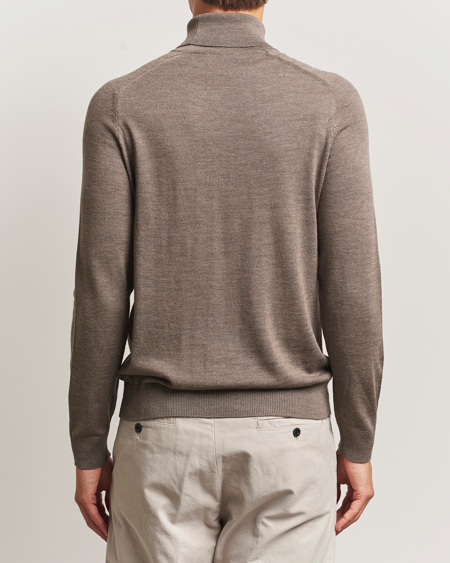 Men | Sweaters & Knitwear | Morris | Merino Roller Neck Brown