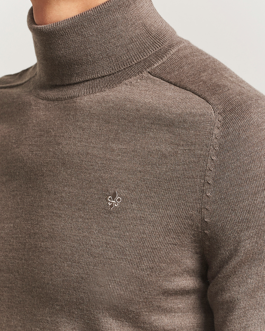 Men | Sweaters & Knitwear | Morris | Merino Roller Neck Brown