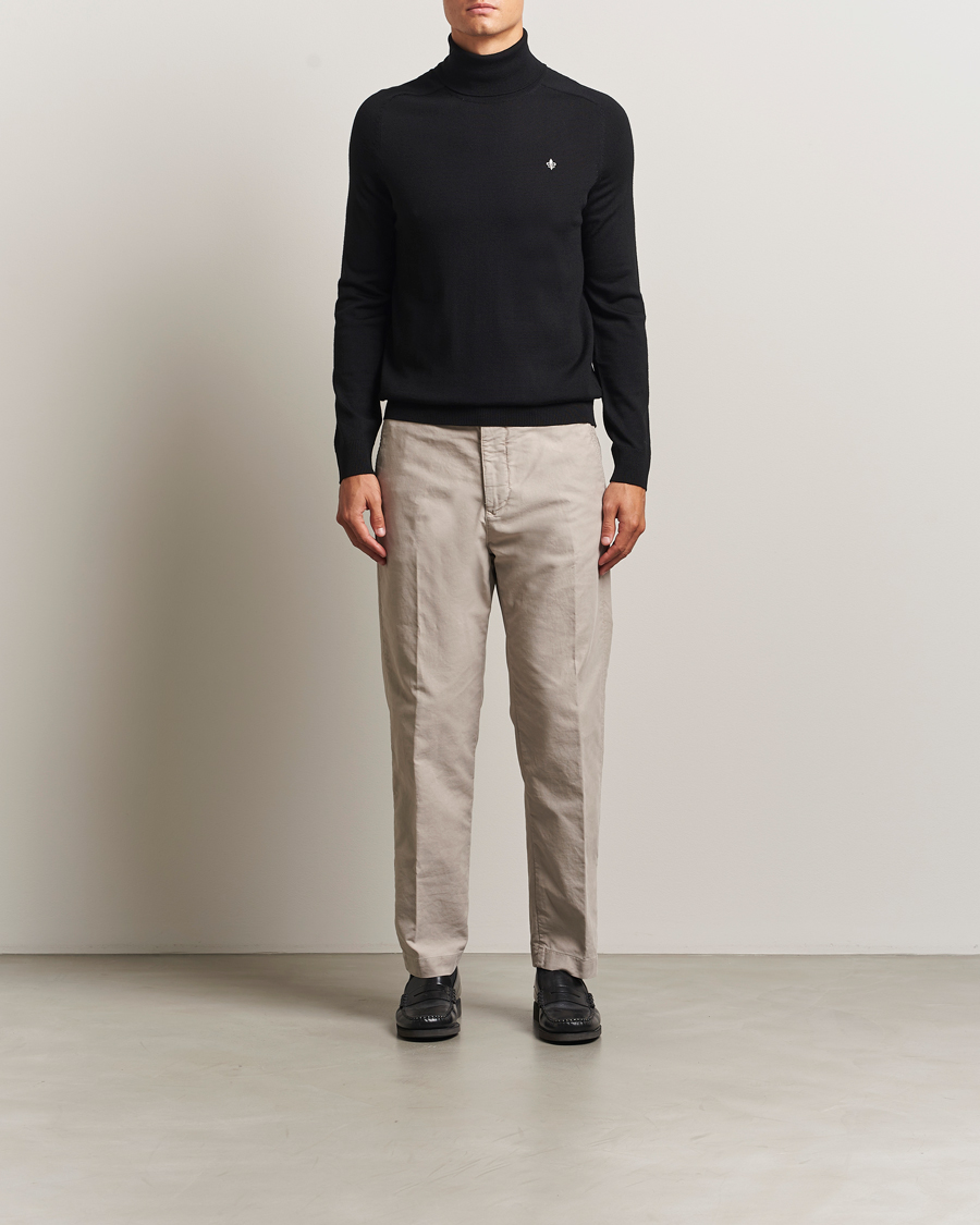 Men | Sweaters & Knitwear | Morris | Merino Roller Neck Black