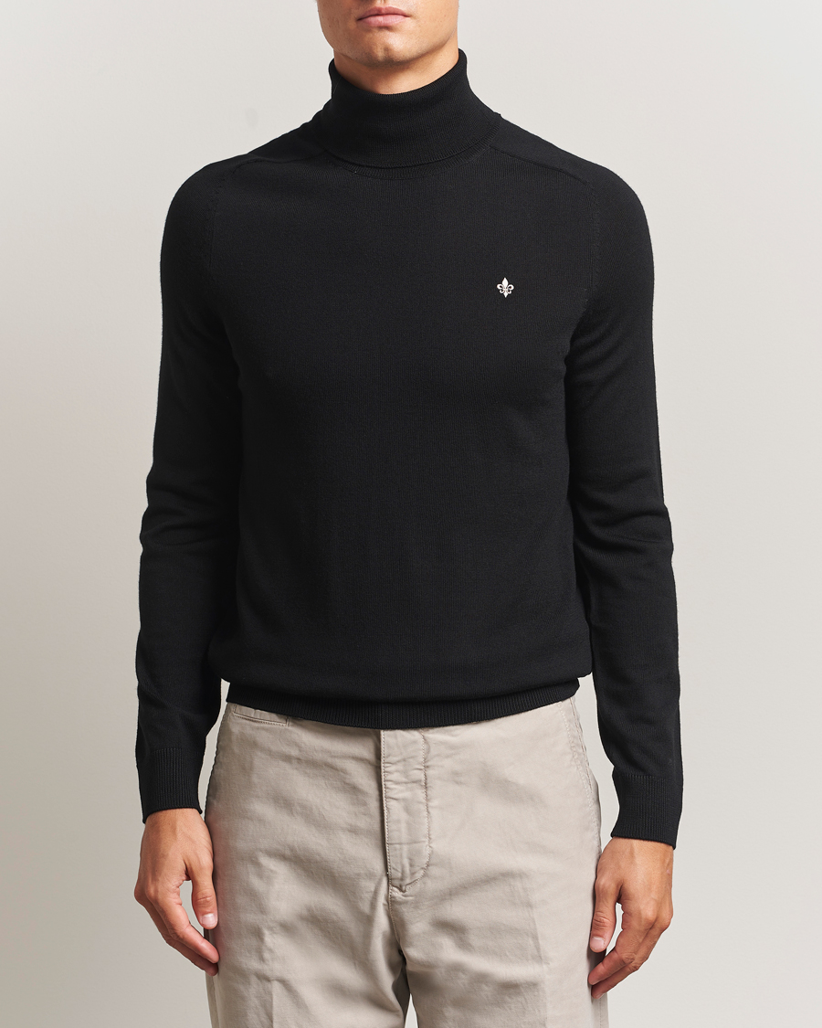Men | Sweaters & Knitwear | Morris | Merino Roller Neck Black