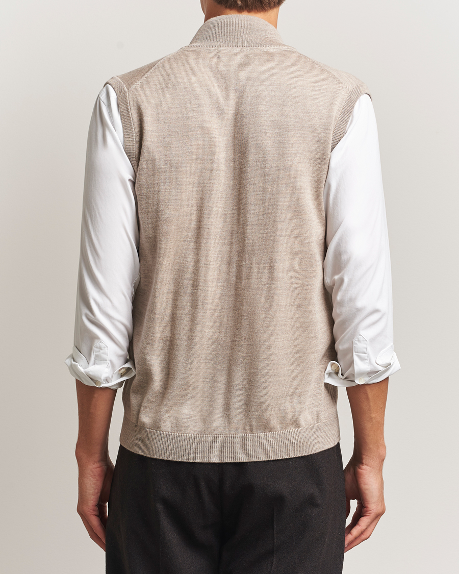 Men | Sweaters & Knitwear | Morris | Merino Zip Vest Khaki