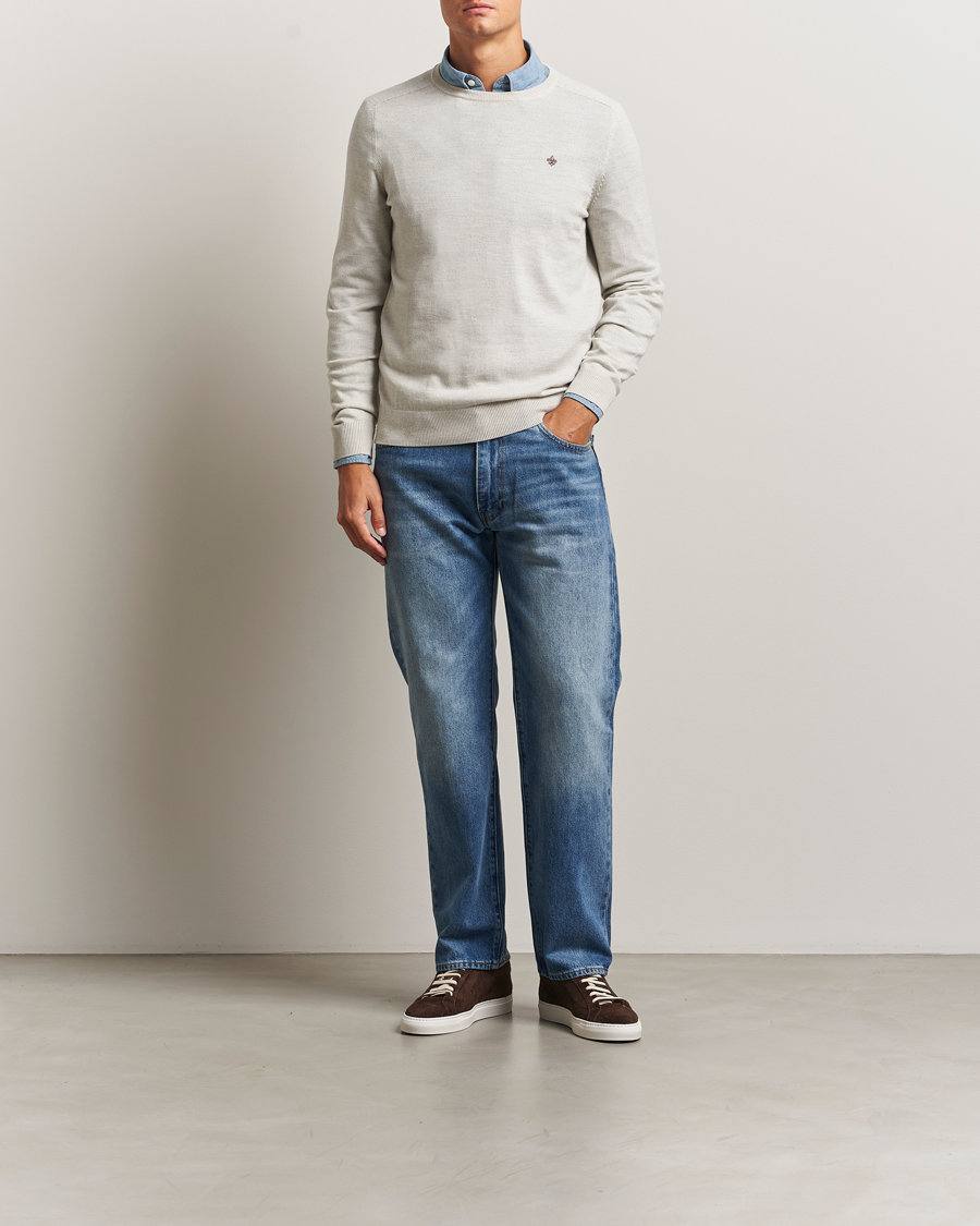 Men | Sweaters & Knitwear | Morris | Merino O-Neck Off White