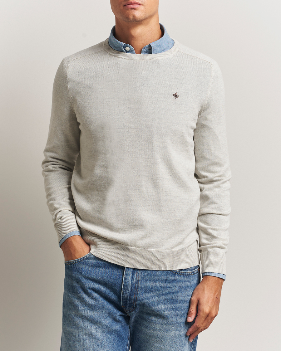 Men | Sweaters & Knitwear | Morris | Merino O-Neck Off White