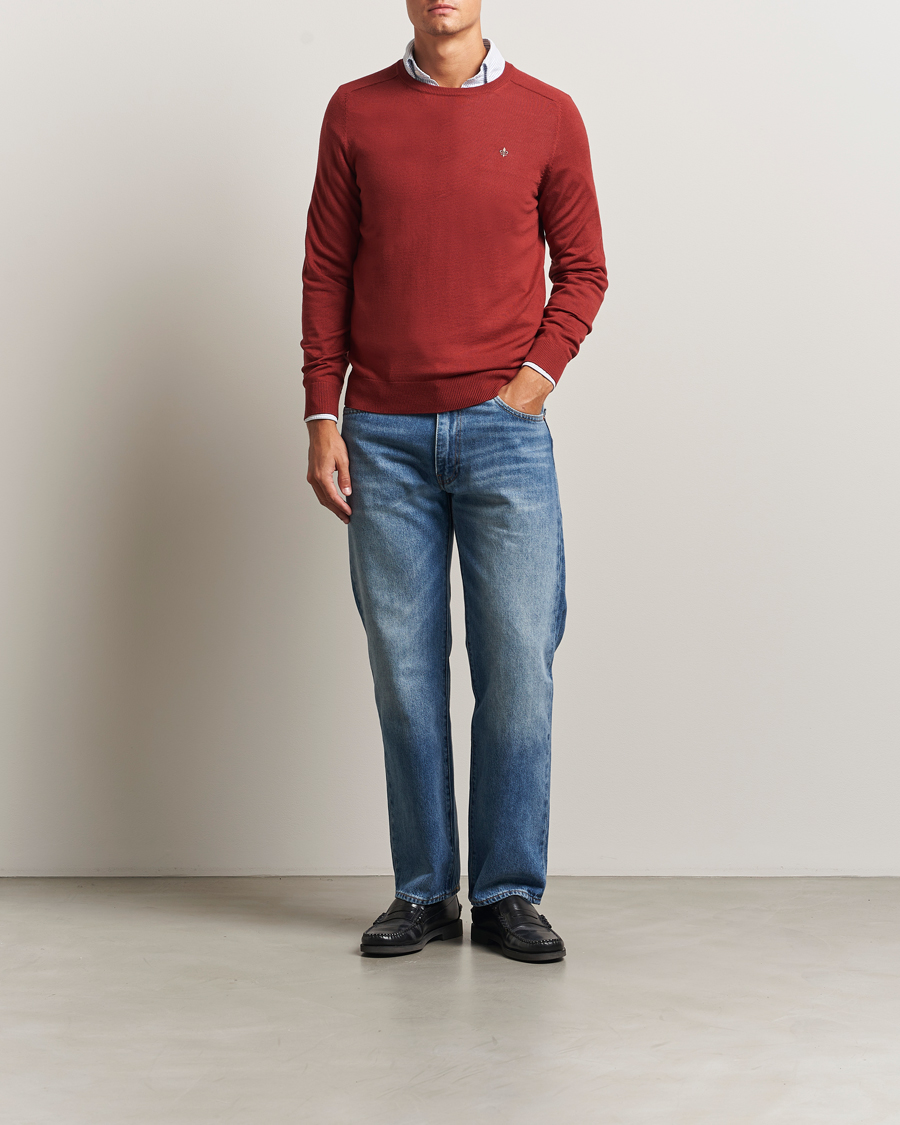 Men | Sweaters & Knitwear | Morris | Merino O-Neck Red