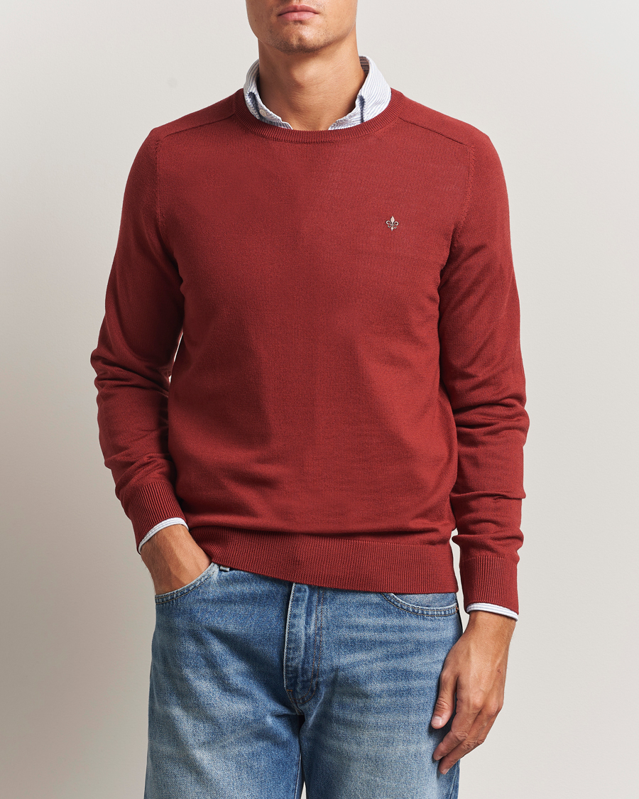 Men | Sweaters & Knitwear | Morris | Merino O-Neck Red