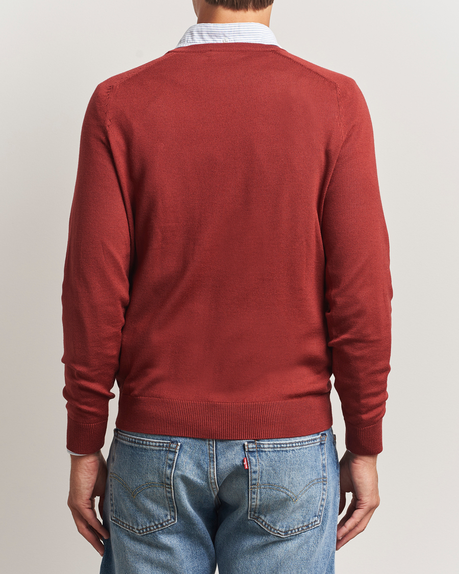 Men | Sweaters & Knitwear | Morris | Merino O-Neck Red