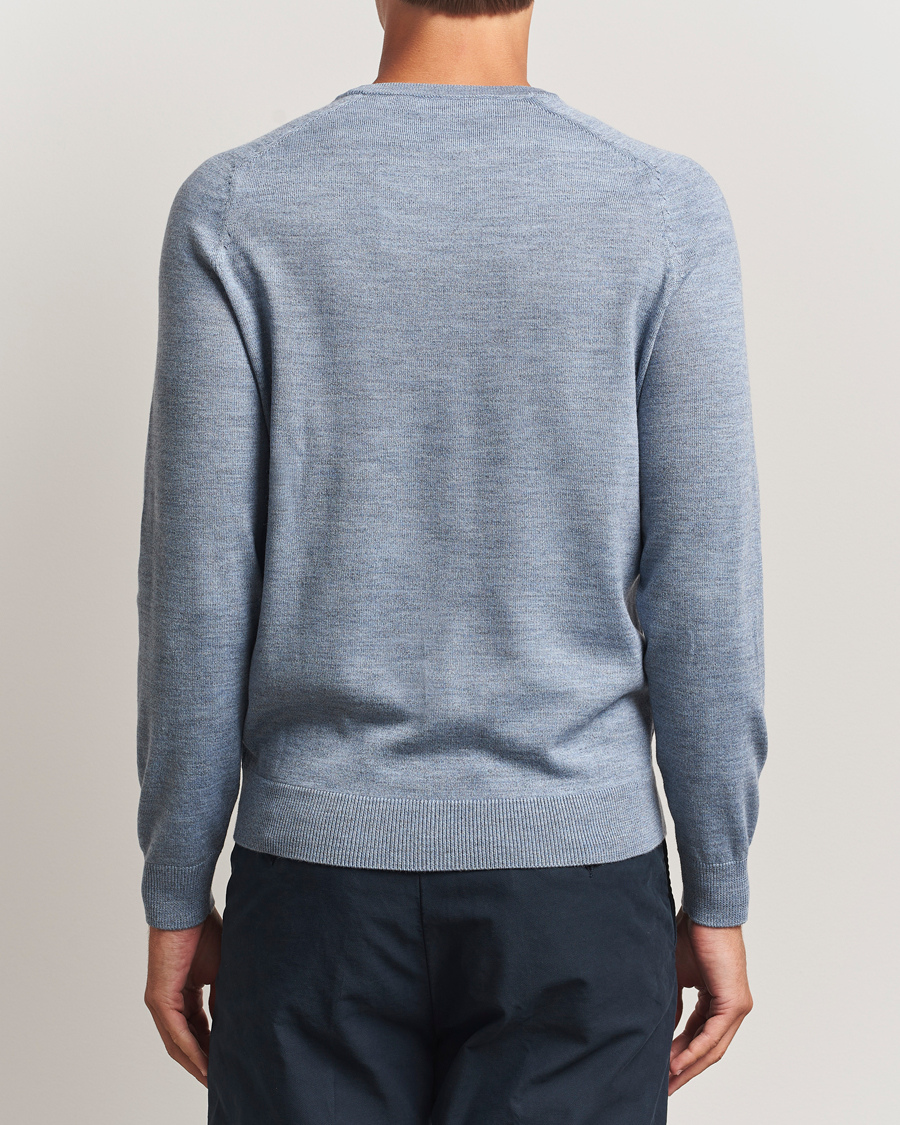 Men | Sweaters & Knitwear | Morris | Merino O-Neck Light Blue