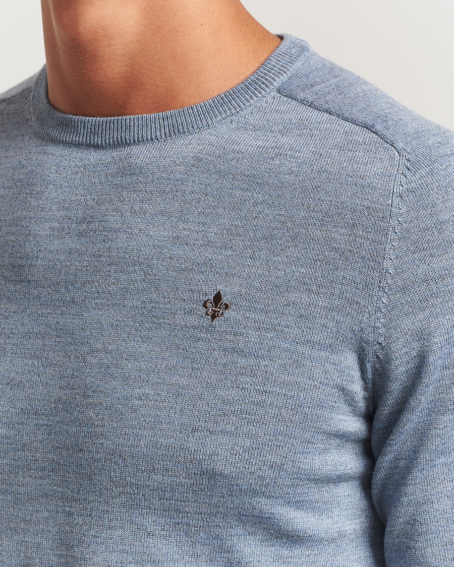 Men | Sweaters & Knitwear | Morris | Merino O-Neck Light Blue