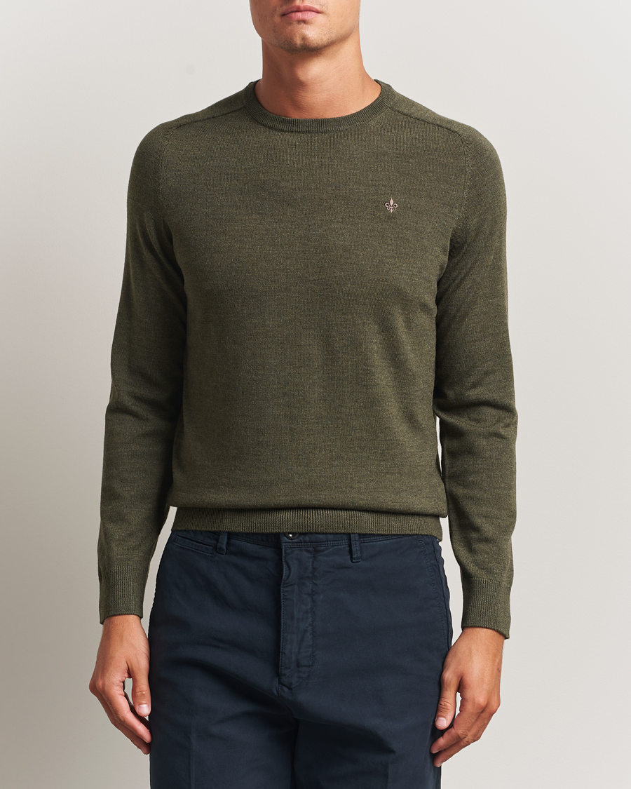 Men | Sweaters & Knitwear | Morris | Merino O-Neck Olive