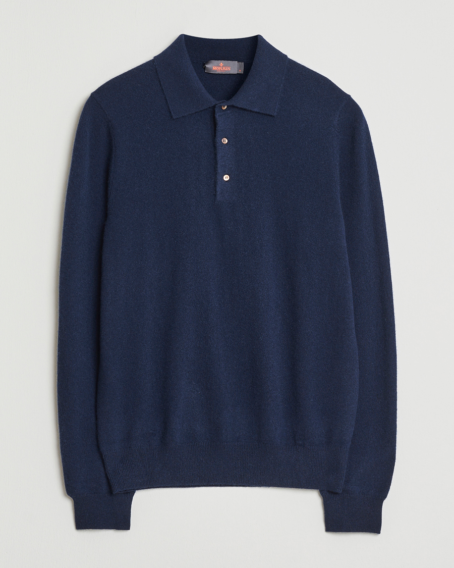 Men | Sweaters & Knitwear | Morris | Cashmere Polo Neck Navy