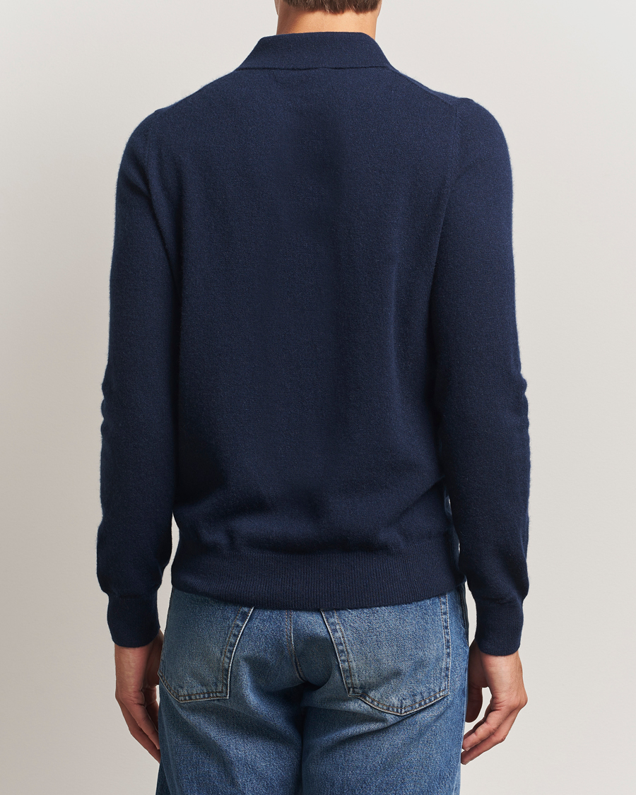Men | Sweaters & Knitwear | Morris | Cashmere Polo Neck Navy
