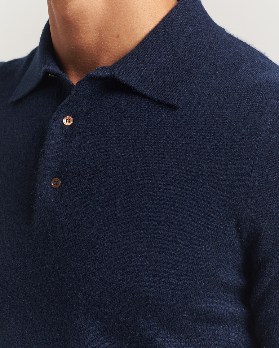 Men | Sweaters & Knitwear | Morris | Cashmere Polo Neck Navy