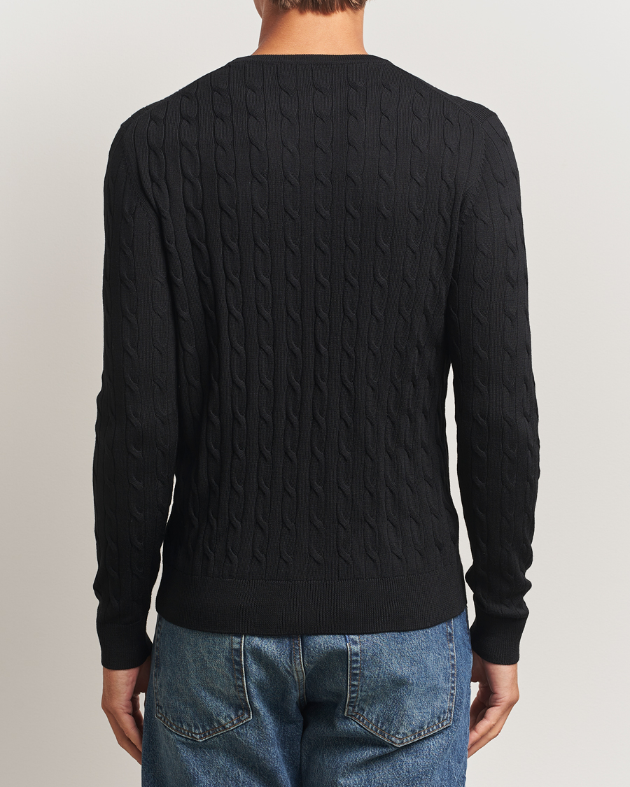 Men | Sweaters & Knitwear | Morris | Merino Cable O-Neck Black