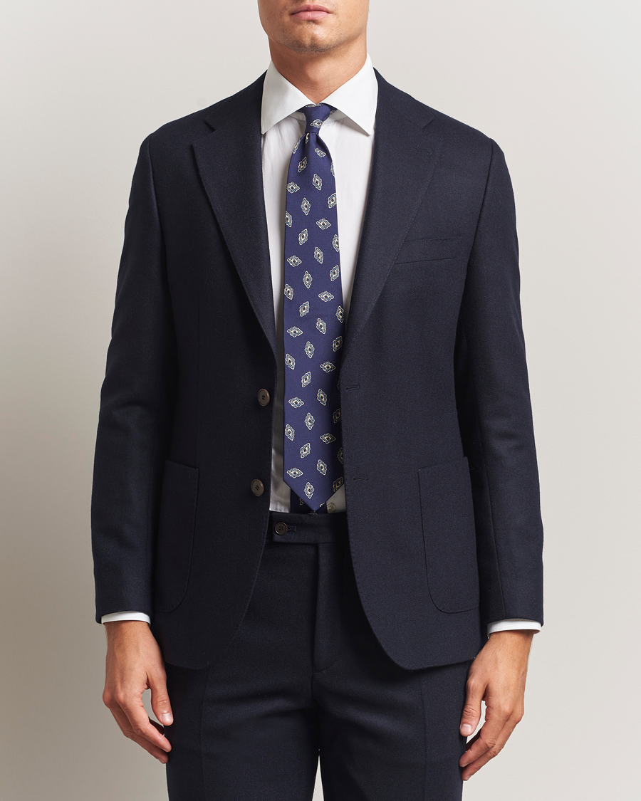 Men | Blazers | Morris | Flannel Wool Blazer Navy