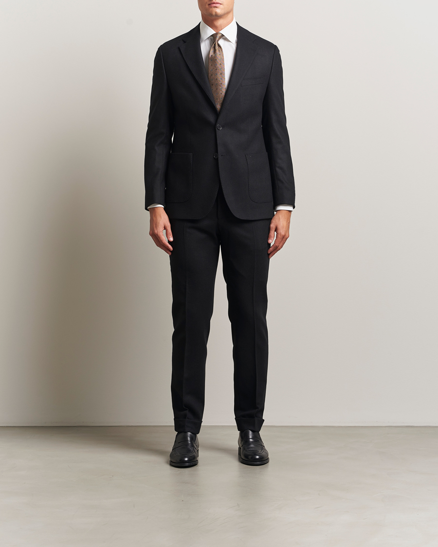 Men | Blazers | Morris | Flannel Wool Blazer Black