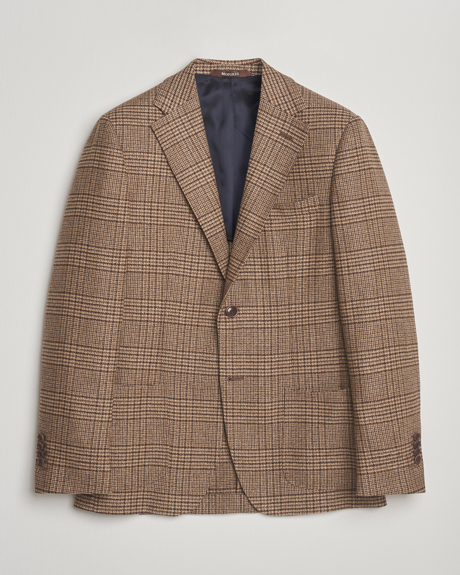 Men | Blazers | Morris | Wool Silk Check Blazer Brown