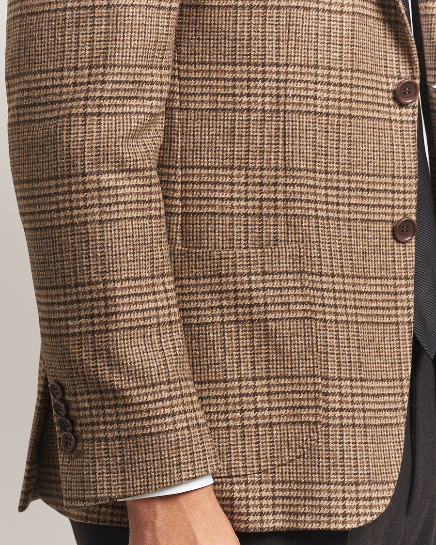 Men | Blazers | Morris | Wool Silk Check Blazer Brown