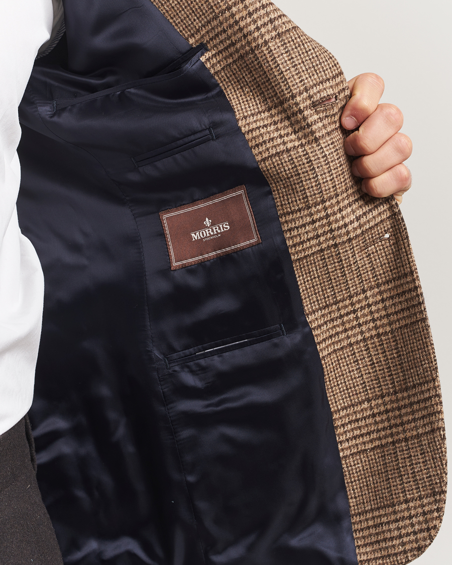 Men | Blazers | Morris | Wool Silk Check Blazer Brown