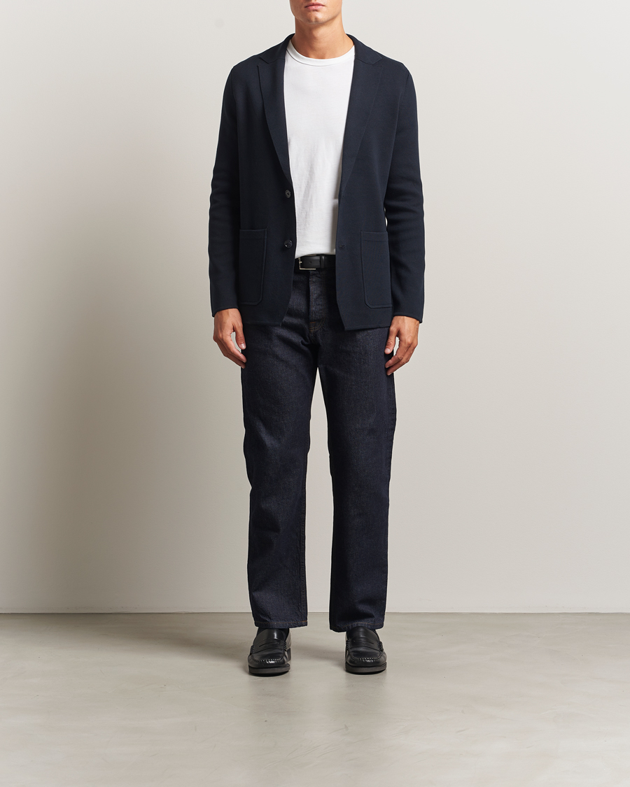 Men | Blazers | Morris | Jake Knitted Blazer Old Blue