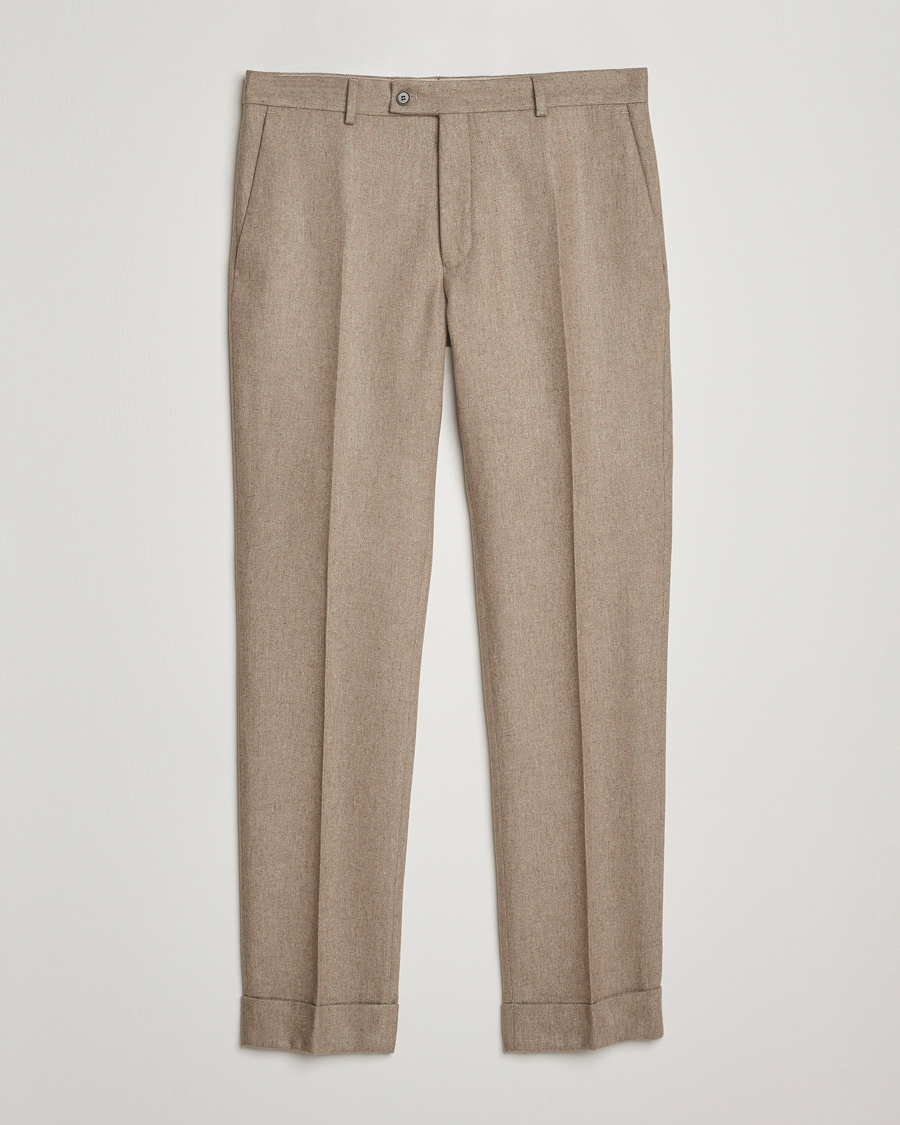 Men | Trousers | Morris | Jack Flannel Trousers Khaki