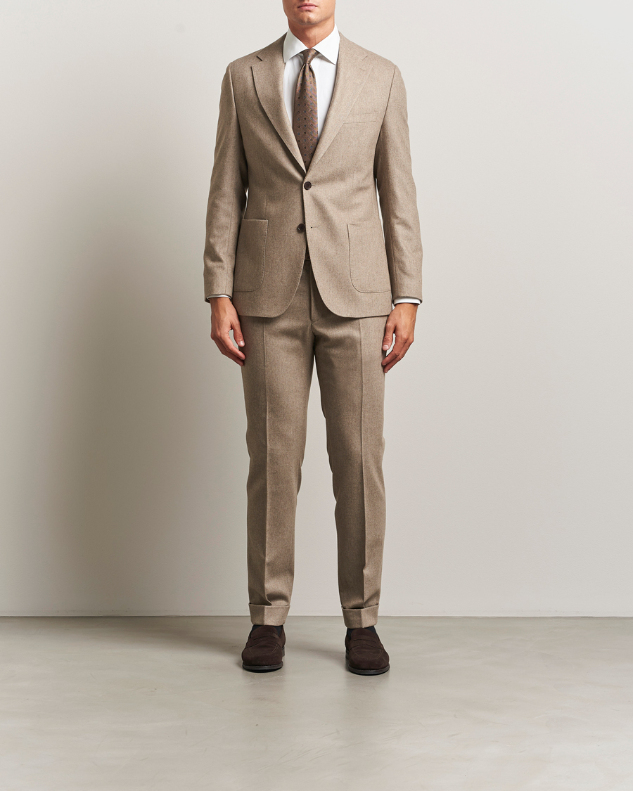 Men | Trousers | Morris | Jack Flannel Trousers Khaki