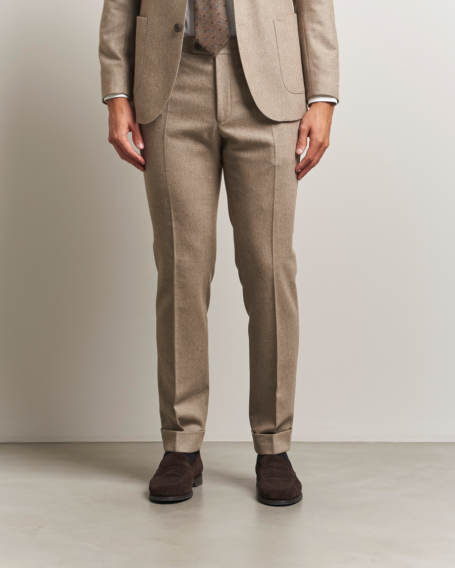 Men | Trousers | Morris | Jack Flannel Trousers Khaki