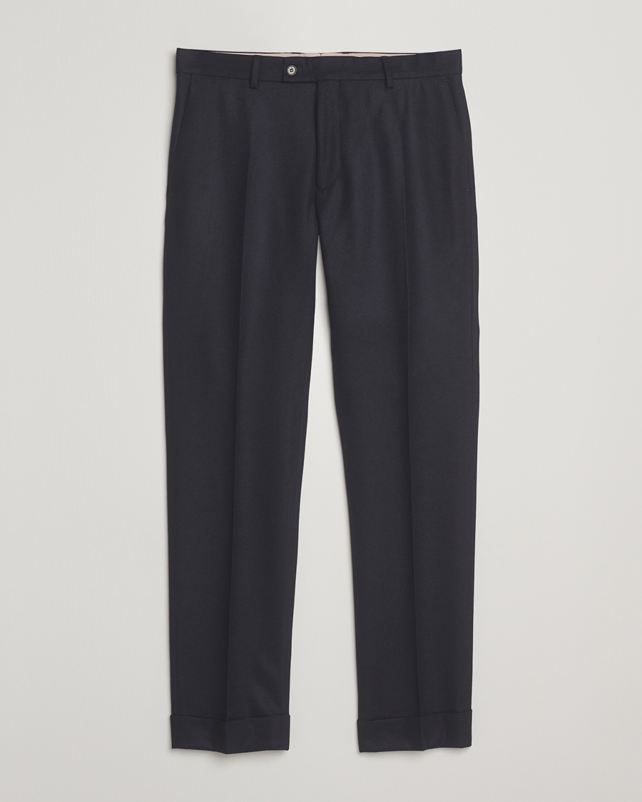 Men | Trousers | Morris | Jack Flannel Trousers Navy