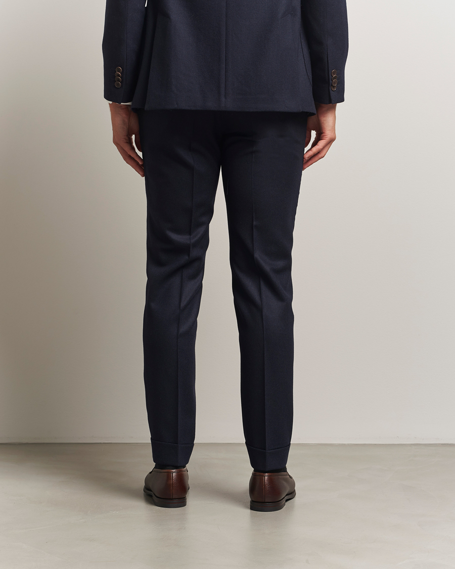 Men | Trousers | Morris | Jack Flannel Trousers Navy