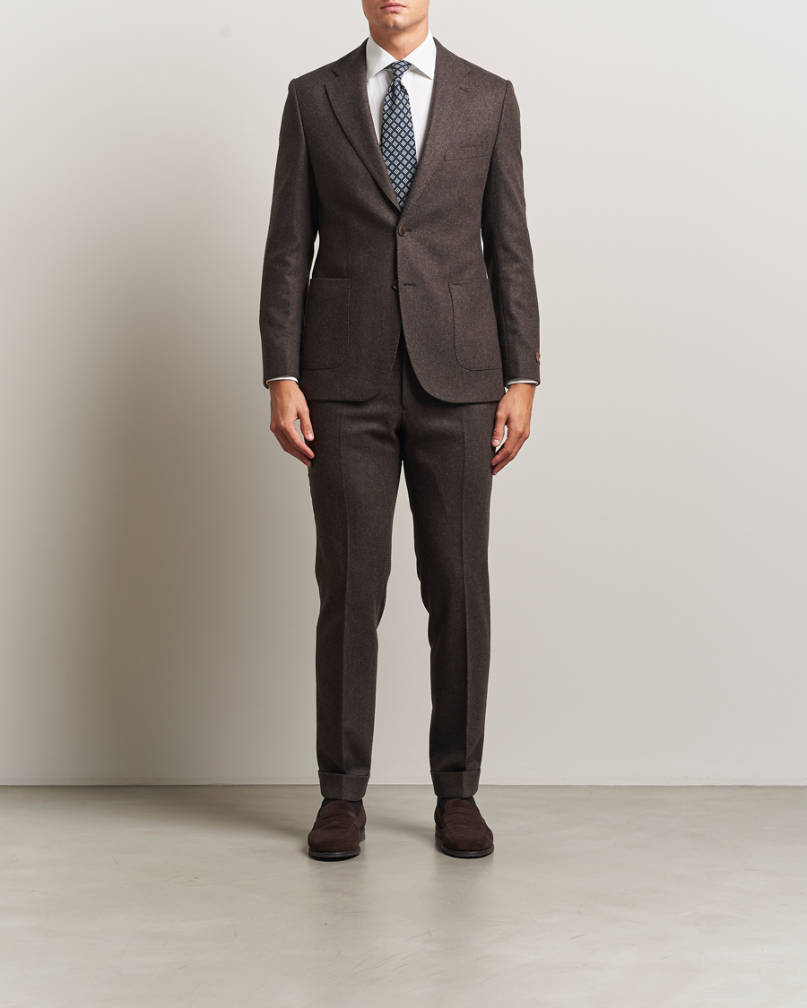Men | Trousers | Morris | Jack Flannel Trousers Brown