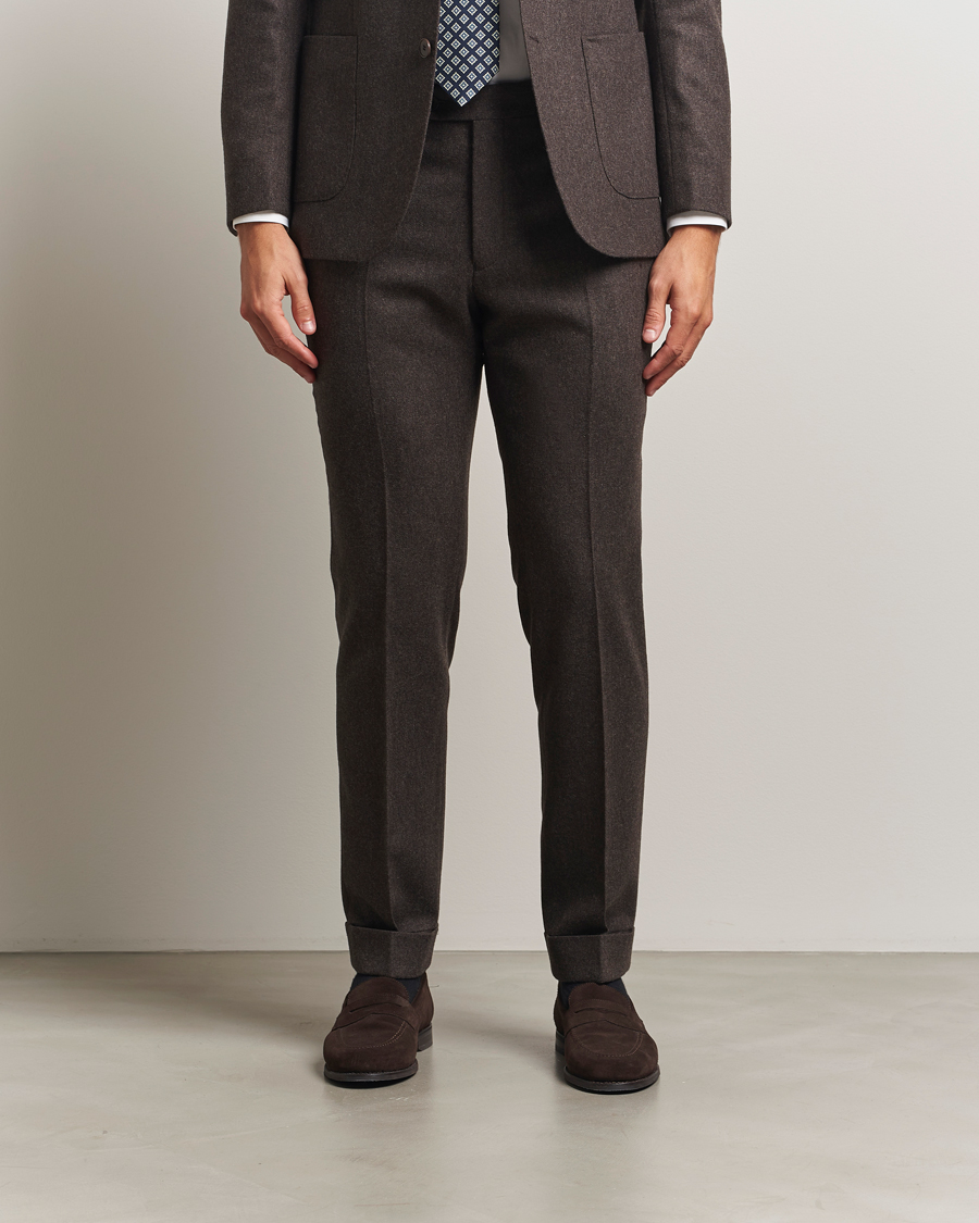 Men | Trousers | Morris | Jack Flannel Trousers Brown