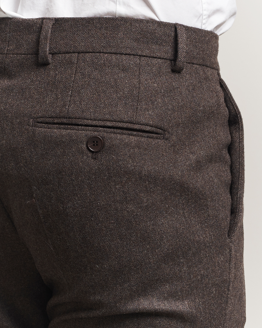 Men | Trousers | Morris | Jack Flannel Trousers Brown