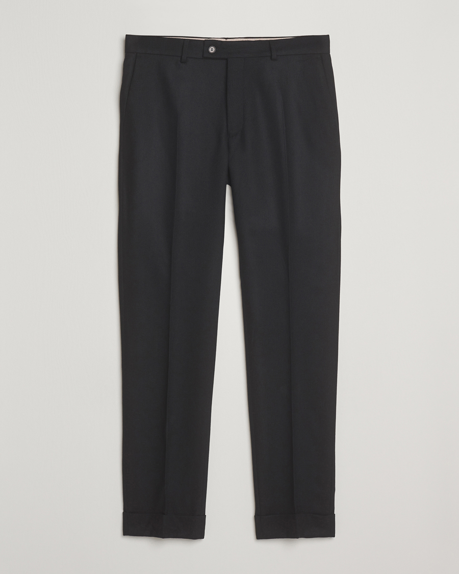 Men | Trousers | Morris | Jack Flannel Trousers Black