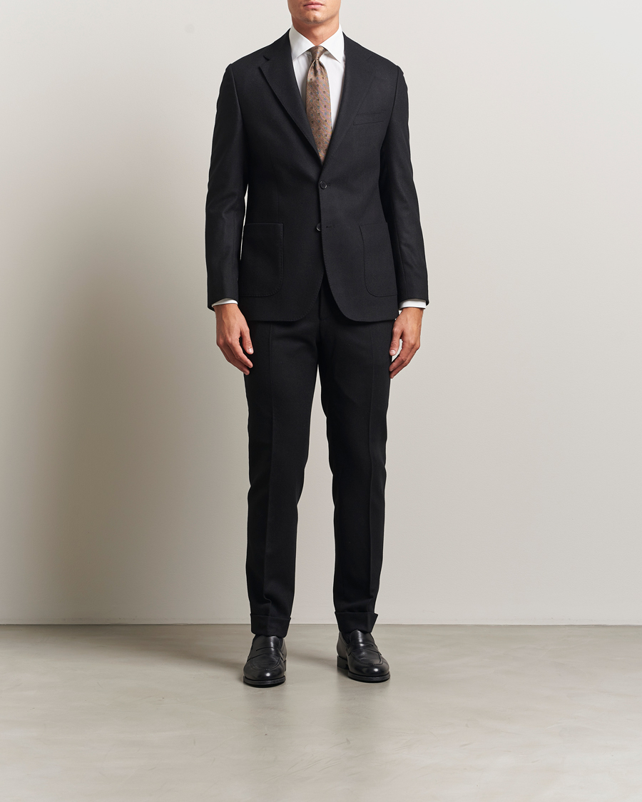 Men | Trousers | Morris | Jack Flannel Trousers Black