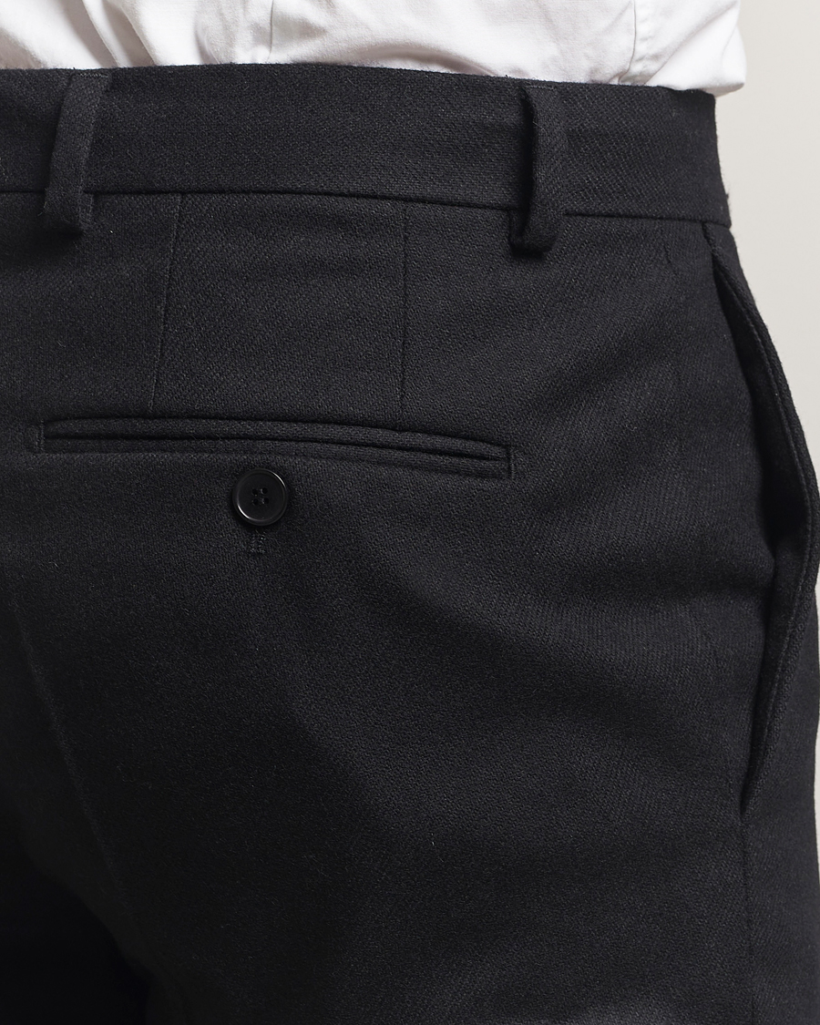 Men | Trousers | Morris | Jack Flannel Trousers Black
