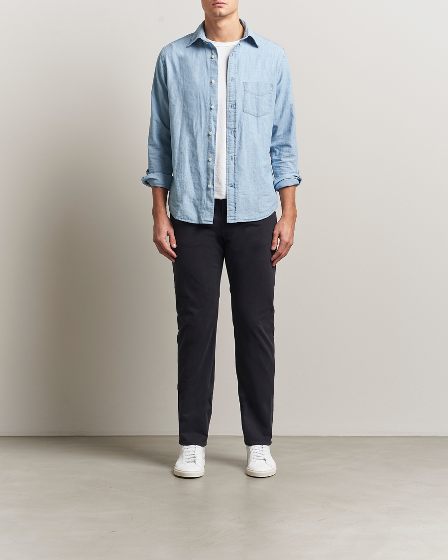 Men | Trousers | Morris | James Brushed 5-Pocket Pants Blue