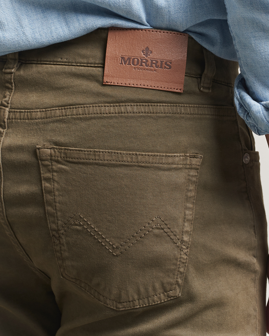 Men | Trousers | Morris | James Brushed 5-Pocket Pants Olive