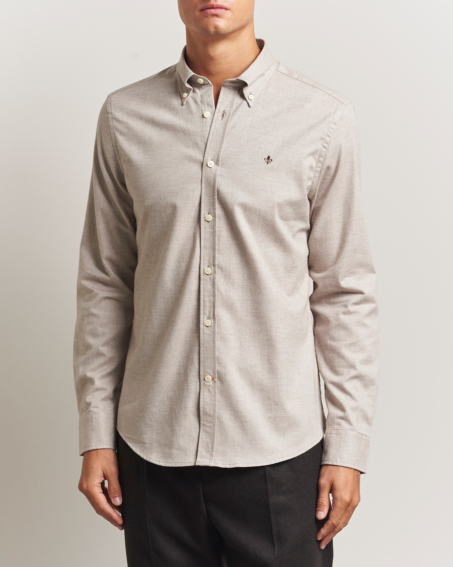 Men | Shirts | Morris | Watts Flannel Shirt Khaki