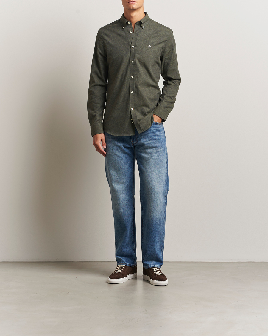 Men | Shirts | Morris | Watts Flannel Shirt Olive