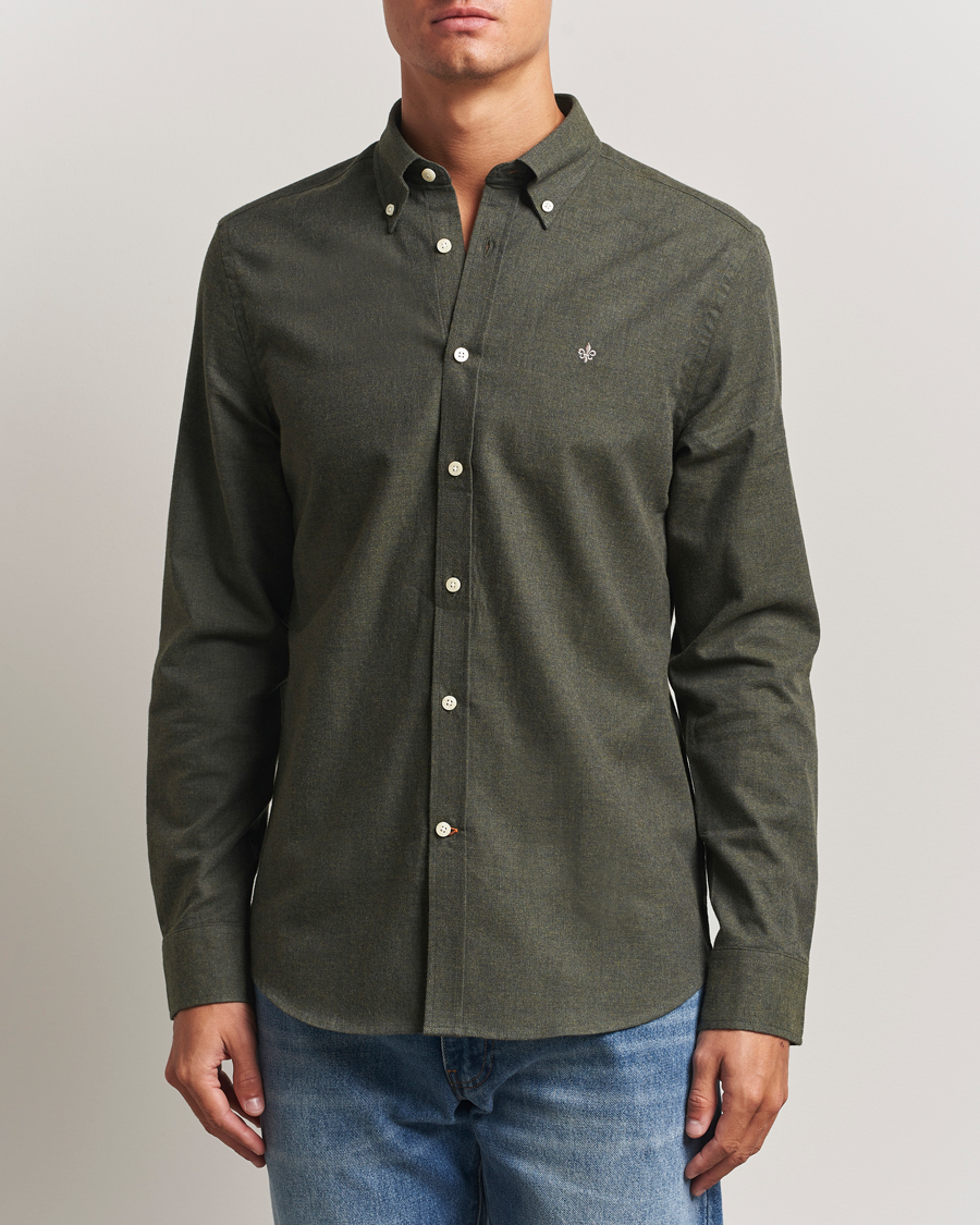 Men | Shirts | Morris | Watts Flannel Shirt Olive