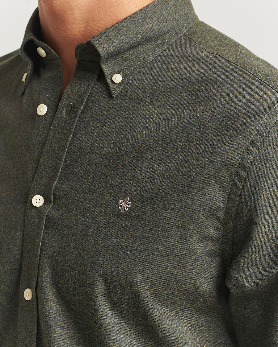 Men | Shirts | Morris | Watts Flannel Shirt Olive