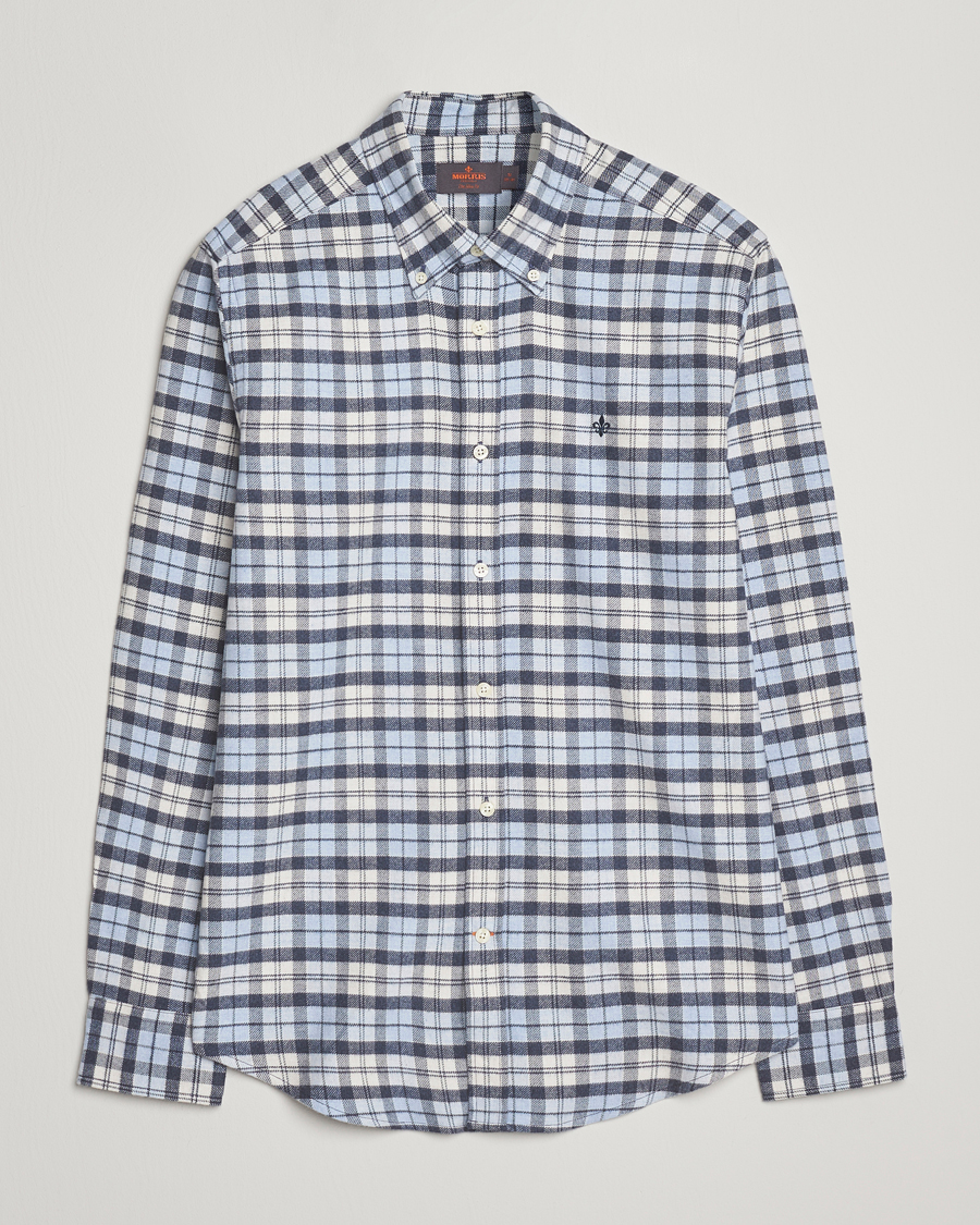 Men | Shirts | Morris | Flannel Check Shirt Light Blue