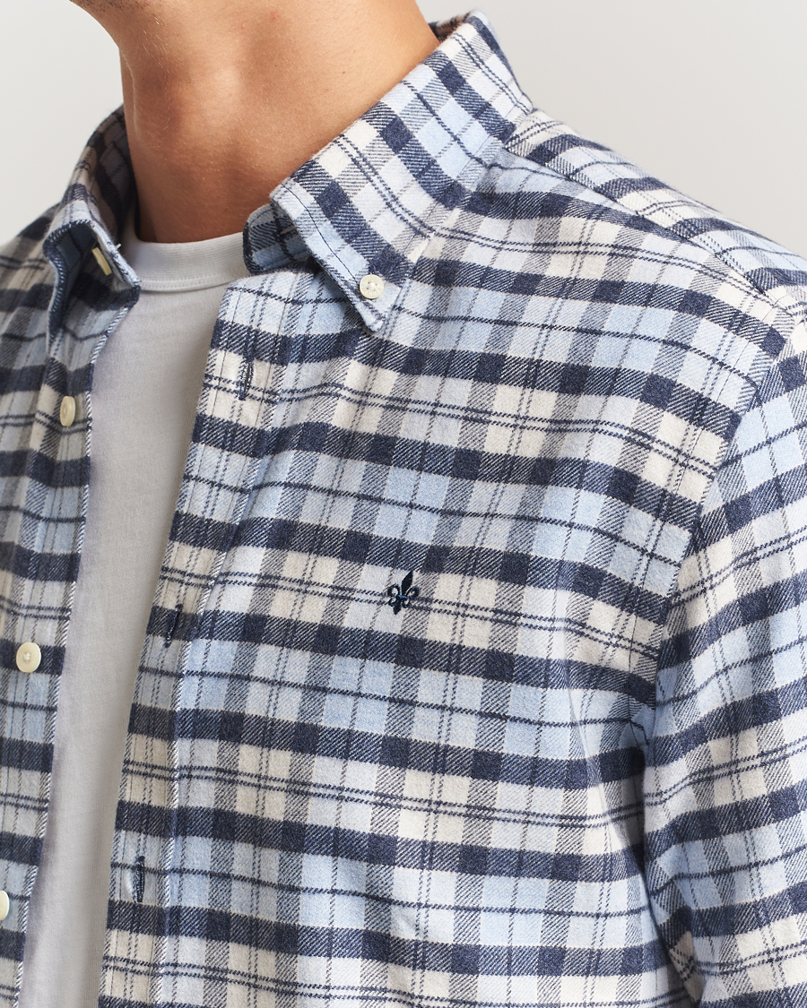 Men | Shirts | Morris | Flannel Check Shirt Light Blue
