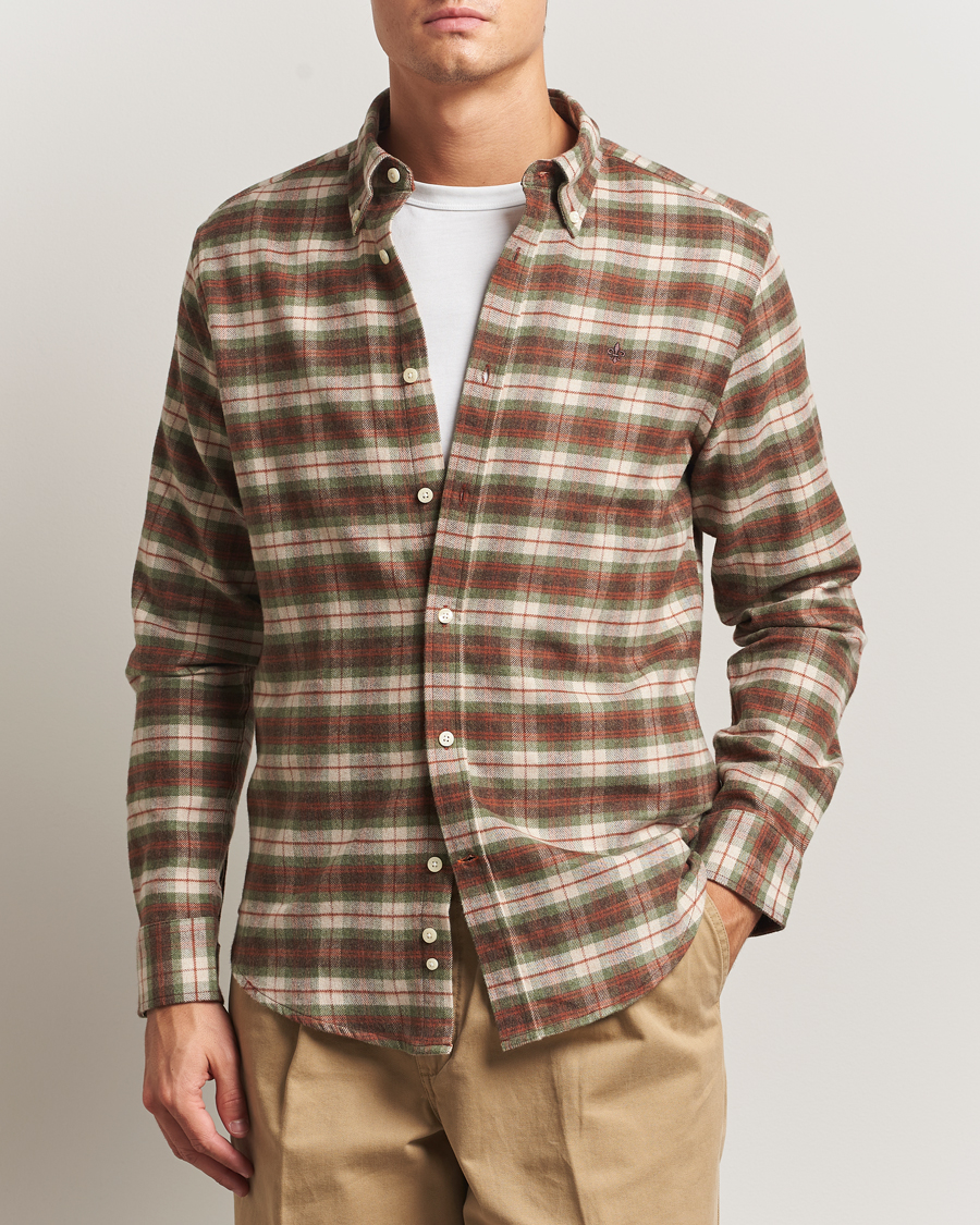 Men | Shirts | Morris | Flannel Check Shirt Olive