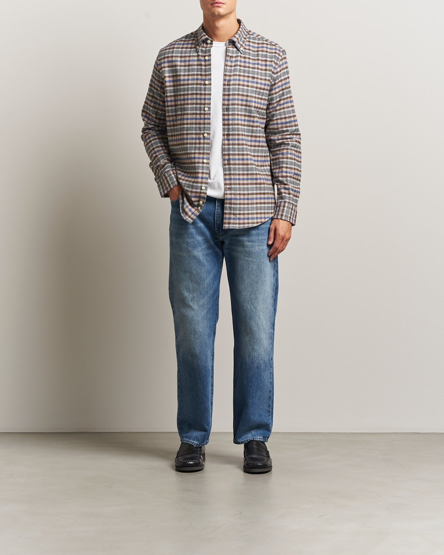 Men | Shirts | Morris | Flannel Check Shirt Brown