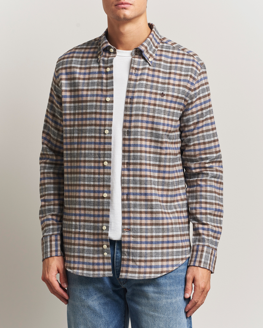 Men | Shirts | Morris | Flannel Check Shirt Brown