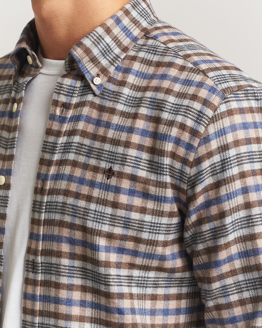 Men | Shirts | Morris | Flannel Check Shirt Brown
